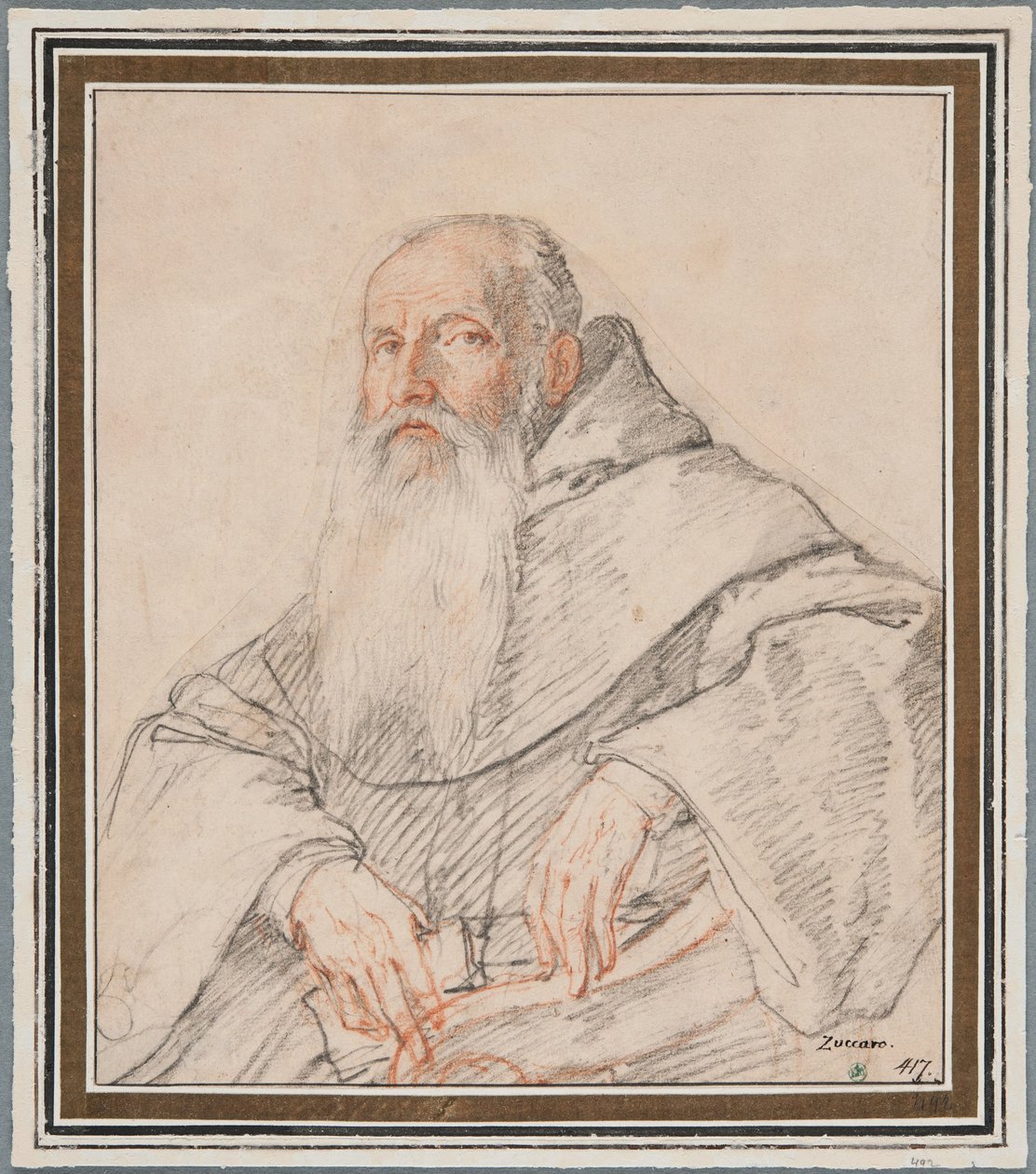 Portret brodatego mnicha autorstwa Federico Zuccaro