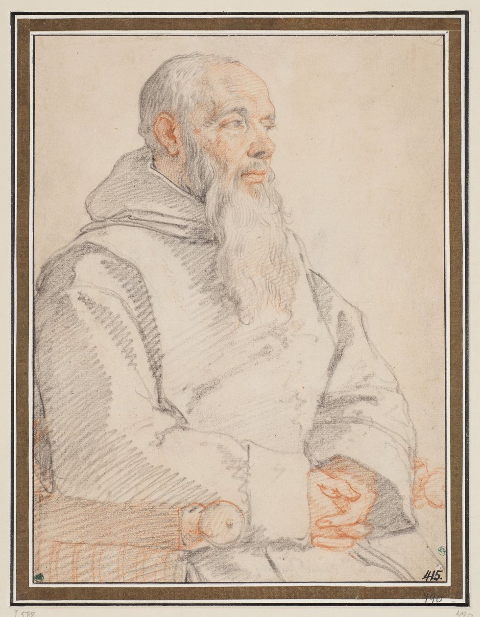 Portret brodatego mnicha autorstwa Federico Zuccaro