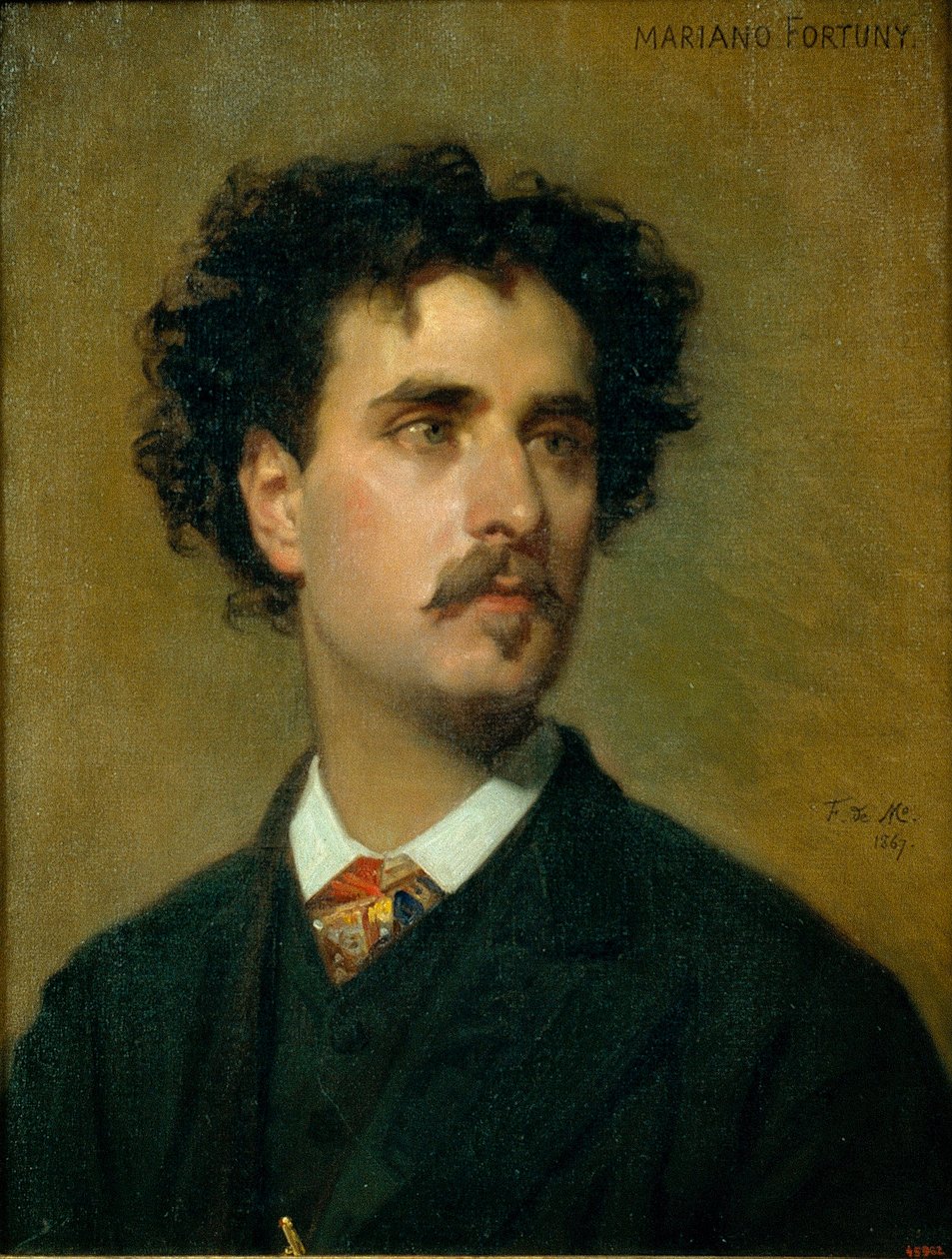Portrait of Mariano Fortuny y Madrazo (1871-1949) - Obraz Federico de Madrazo y Kuntz (1815-1894) - 1867 - Olej na płótnie - 54x42,5 - Museu Nacional d