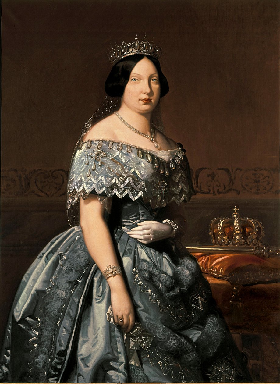 Królowa Hiszpanii Izabela II, obraz Federico Madrazo autorstwa Federico de Madrazo y Kuntz
