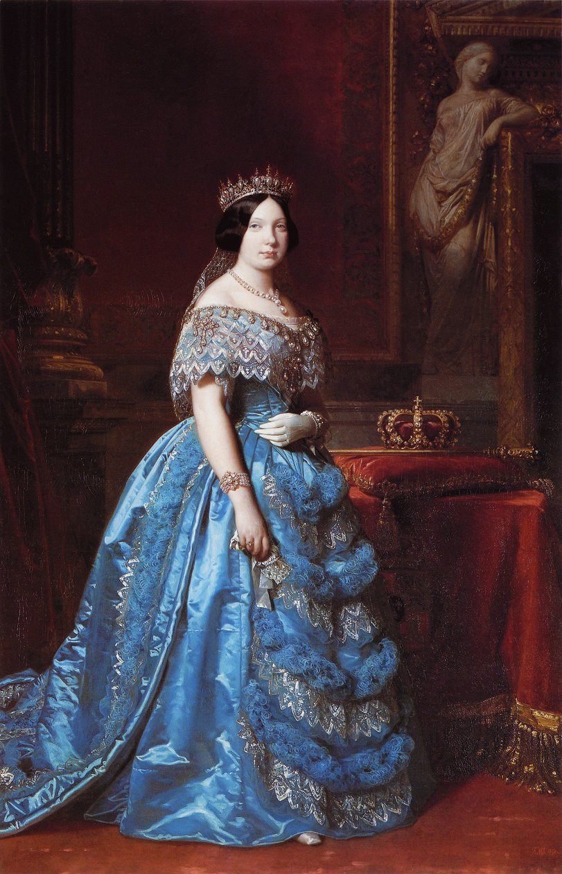 hiszpański: Retrato de la reina Isabel II de España (1830-1904) Portret Izabeli II Hiszpańskiej autorstwa Federico de Madrazo y Kuntz