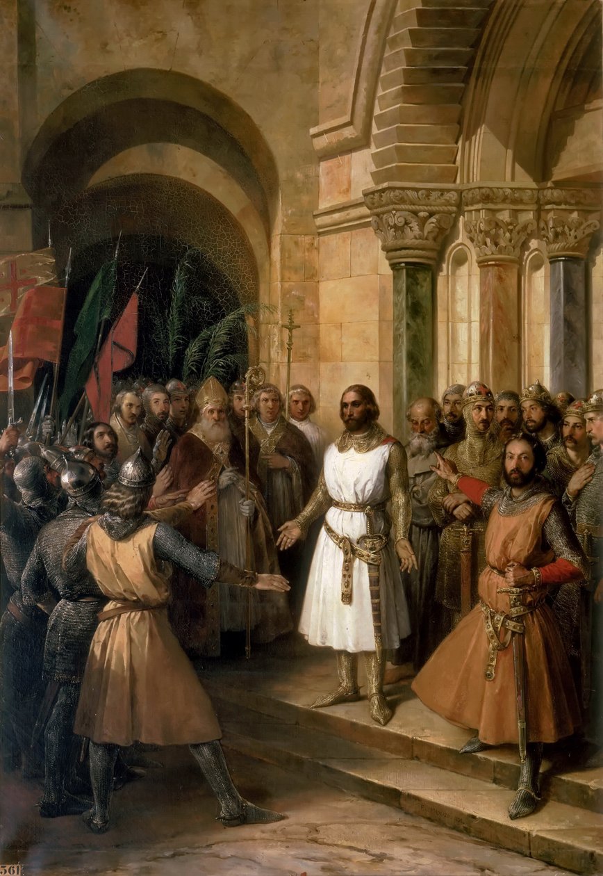 Wybór Godfreya z Bouillon na króla Jerozolimy 23 lipca 1099 r autorstwa Federico de Madrazo y Kuntz