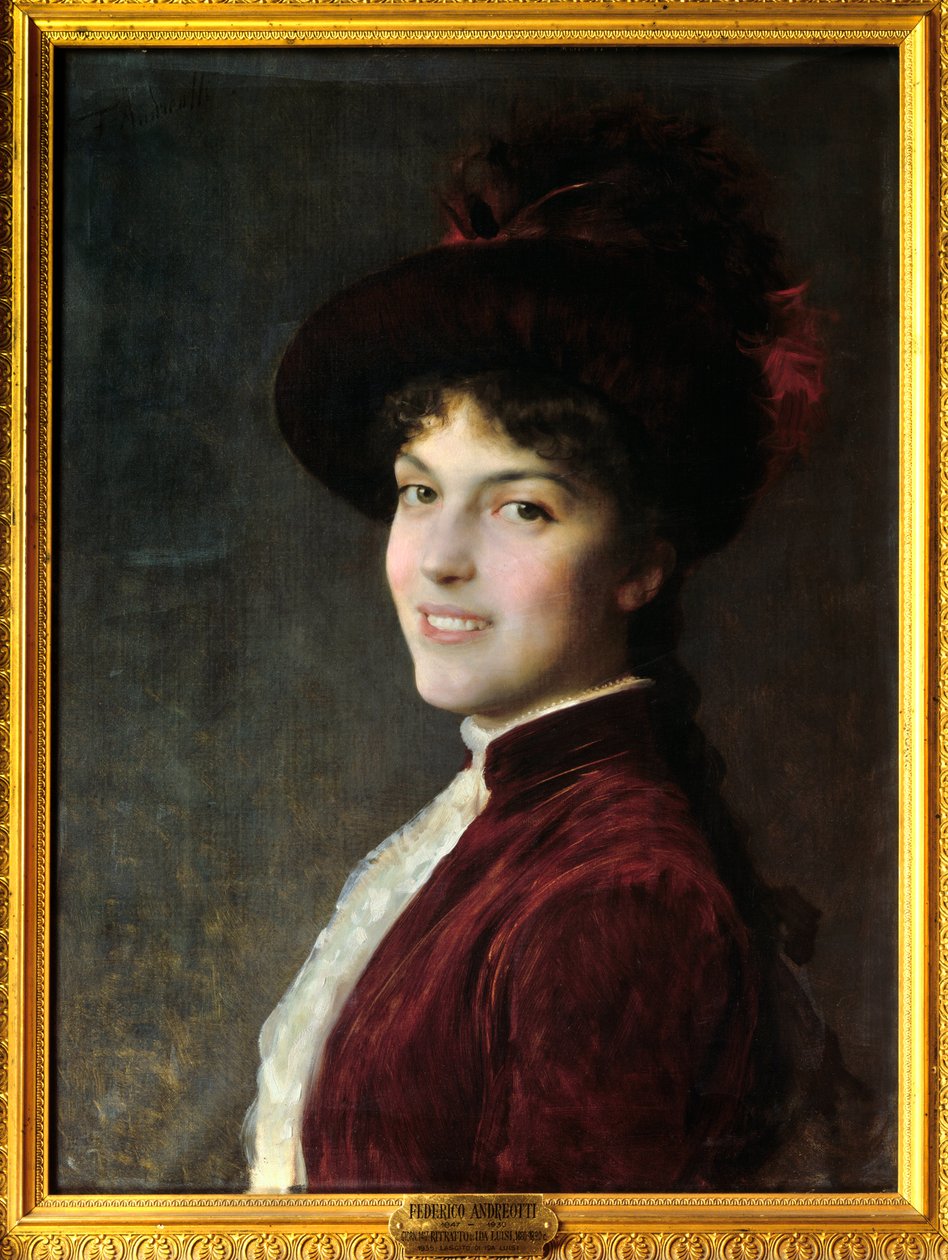 Portret Idy Louise Malarstwo Federico Andreotti (1847-1930) 1880 Florencja, Muzeum Sztuki Nowoczesnej autorstwa Federigo Andreotti
