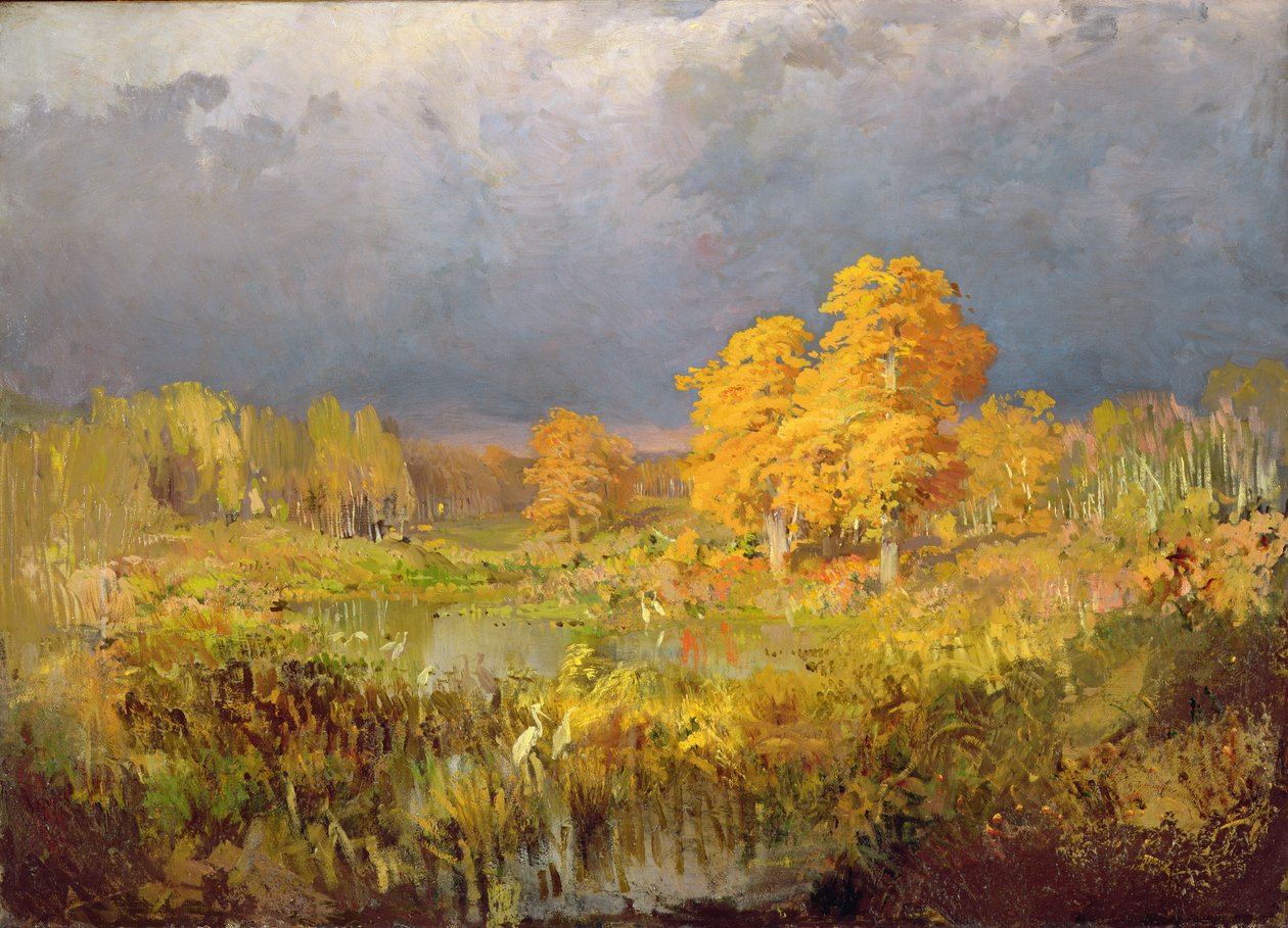 Leśne bagno jesienią, ok. 1872 r. autorstwa Fedor Aleksandrovich Vasiliev