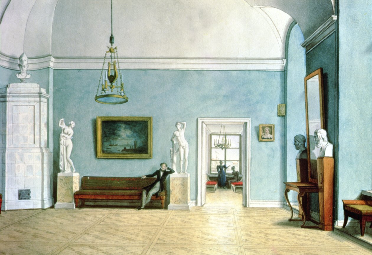 Neoklasycystyczne wnętrze, ok.1820 autorstwa Fedor Petrovich Tolstoy