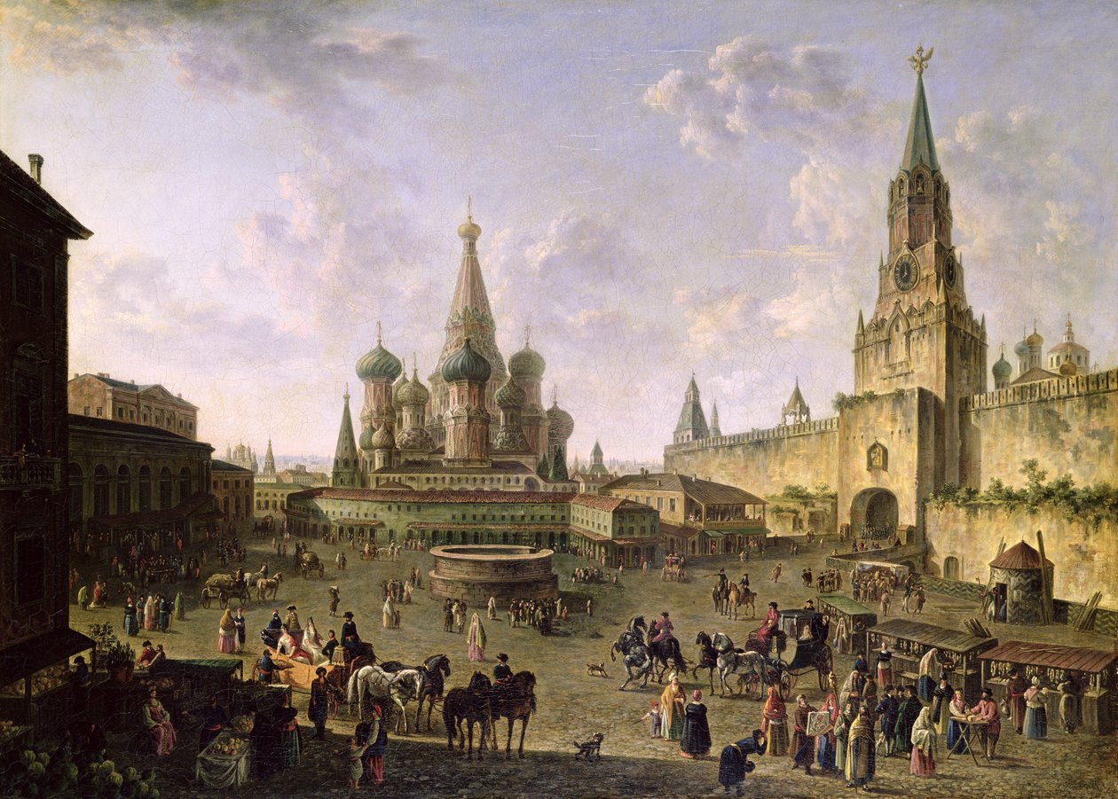 Plac Czerwony, Moskwa, 1801 autorstwa Fedor Yakovlevich Alekseev