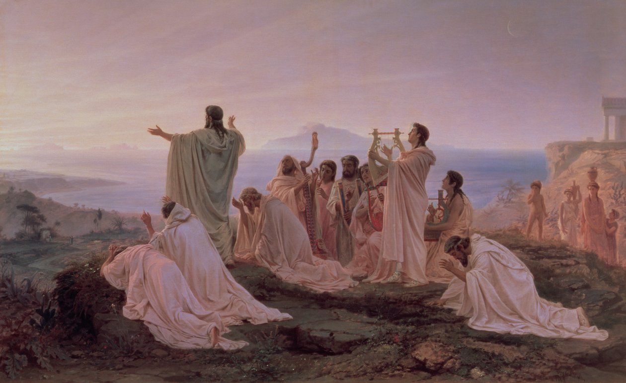 Hymn pitagorejczyków do Wschodzącego Słońca, 1869 autorstwa Fedor Andreevich Bronnikov