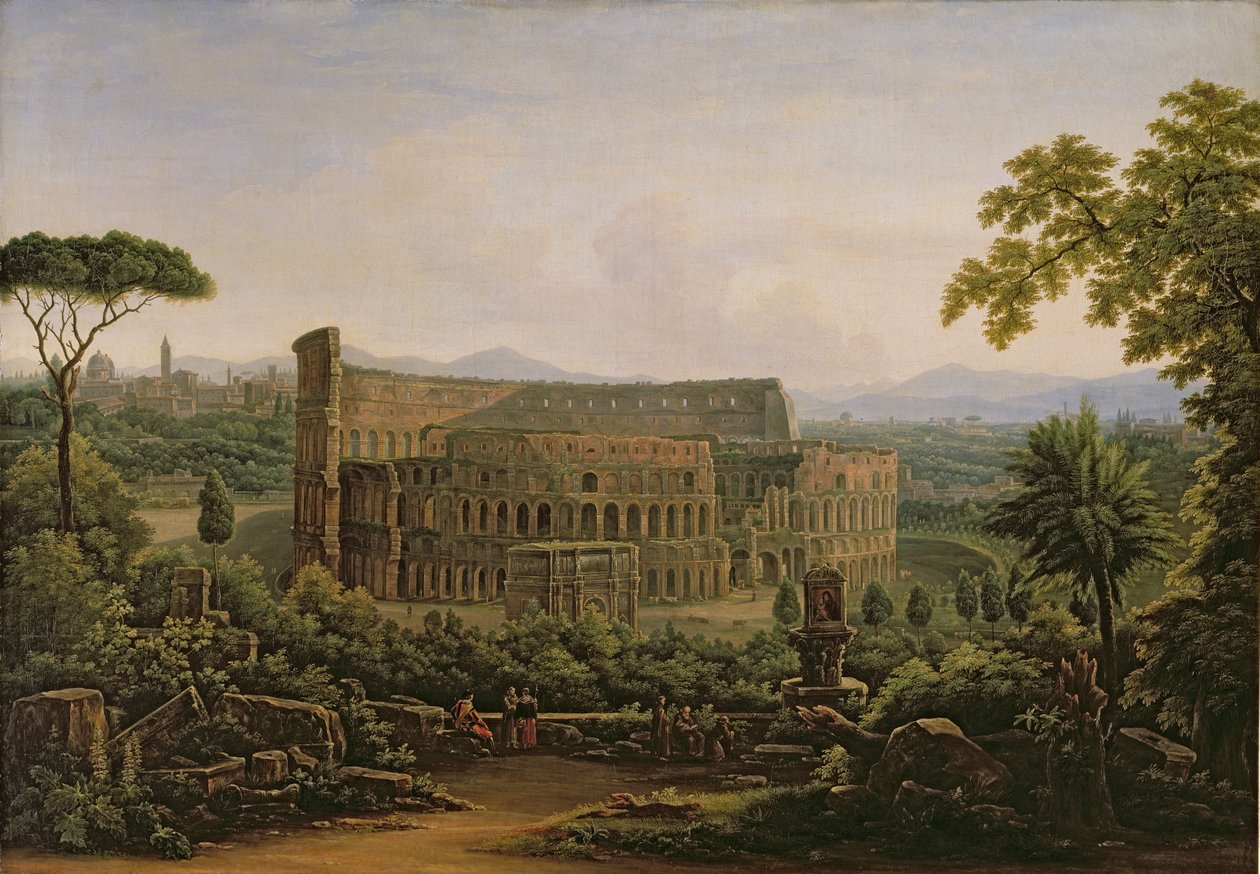 Widok Koloseum z Palatynu, Rzym, 1816 autorstwa Fedor Mikhailovich Matveev