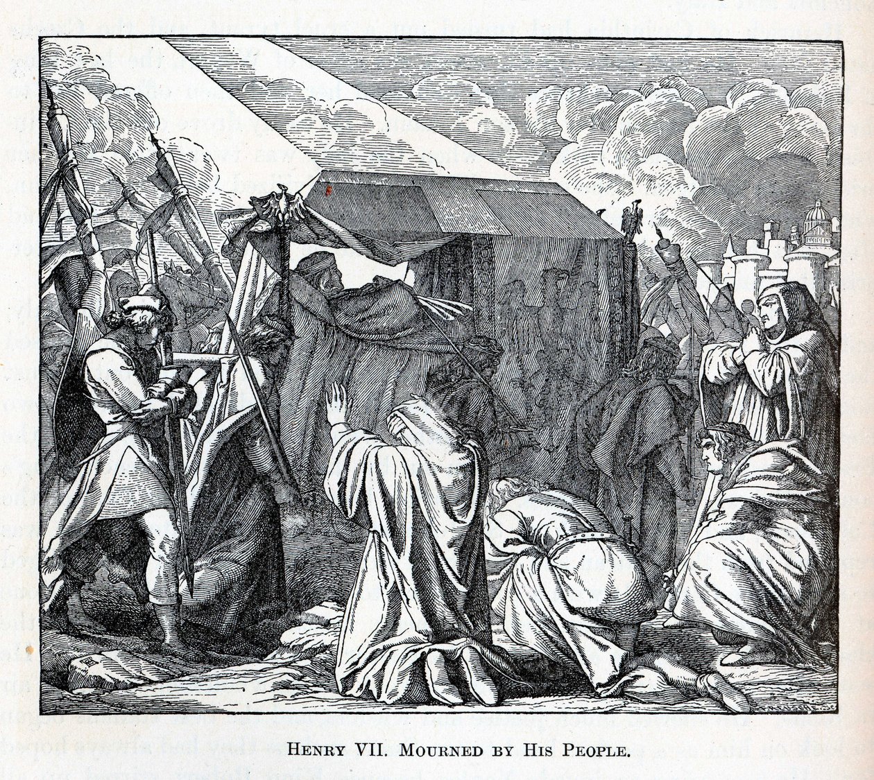 Henryk VII opłakiwany przez swój lud, 1882 autorstwa Fedor Reusche