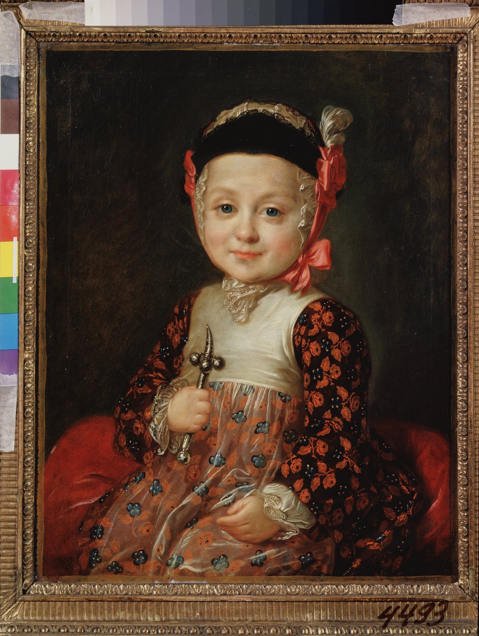 Portret Aleksieja Grigorievicha Bobrinskiego (1762-1813) jako dziecko. (nieślubne dziecko Katarzyny II autorstwa Fedor Stepanovich Rokotov