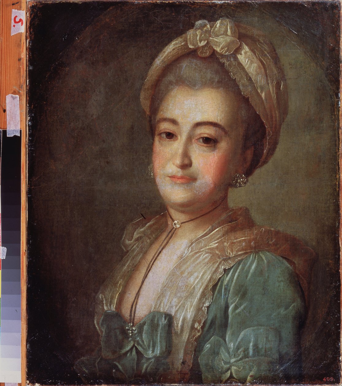 Portret hrabiny Elisabeth Lobanova Rostovskaya (Lobanova-Rostovskaya) (Lobanova-Rostovskaia) (Lobanova Rostovskaia) (?). Peinture de Fiodor (Fedor ou Fiodor) Stepanovich Rokotov (1735-1808), huile sur toile, vers 1775. Art russe 18e siecle. Stan A autorstwa Fedor Stepanovich Rokotov
