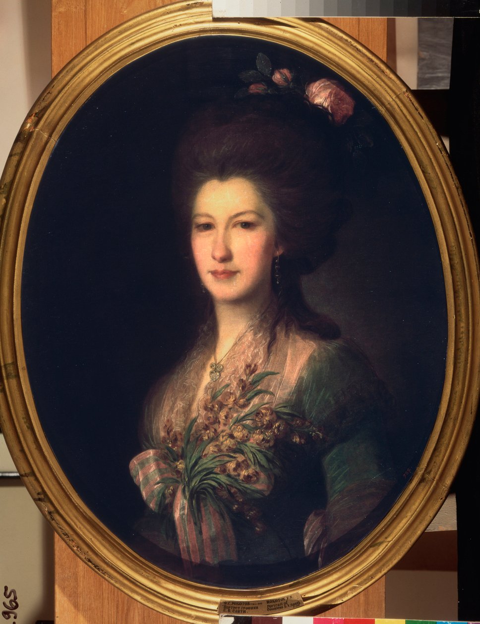 Portret hrabiny Elisabeth Santi. Obraz Fiodora (Fedora lub Fiodora) Stepanovicha Rokotova (1735-1808), olej na płótnie autorstwa Fedor Stepanovich Rokotov