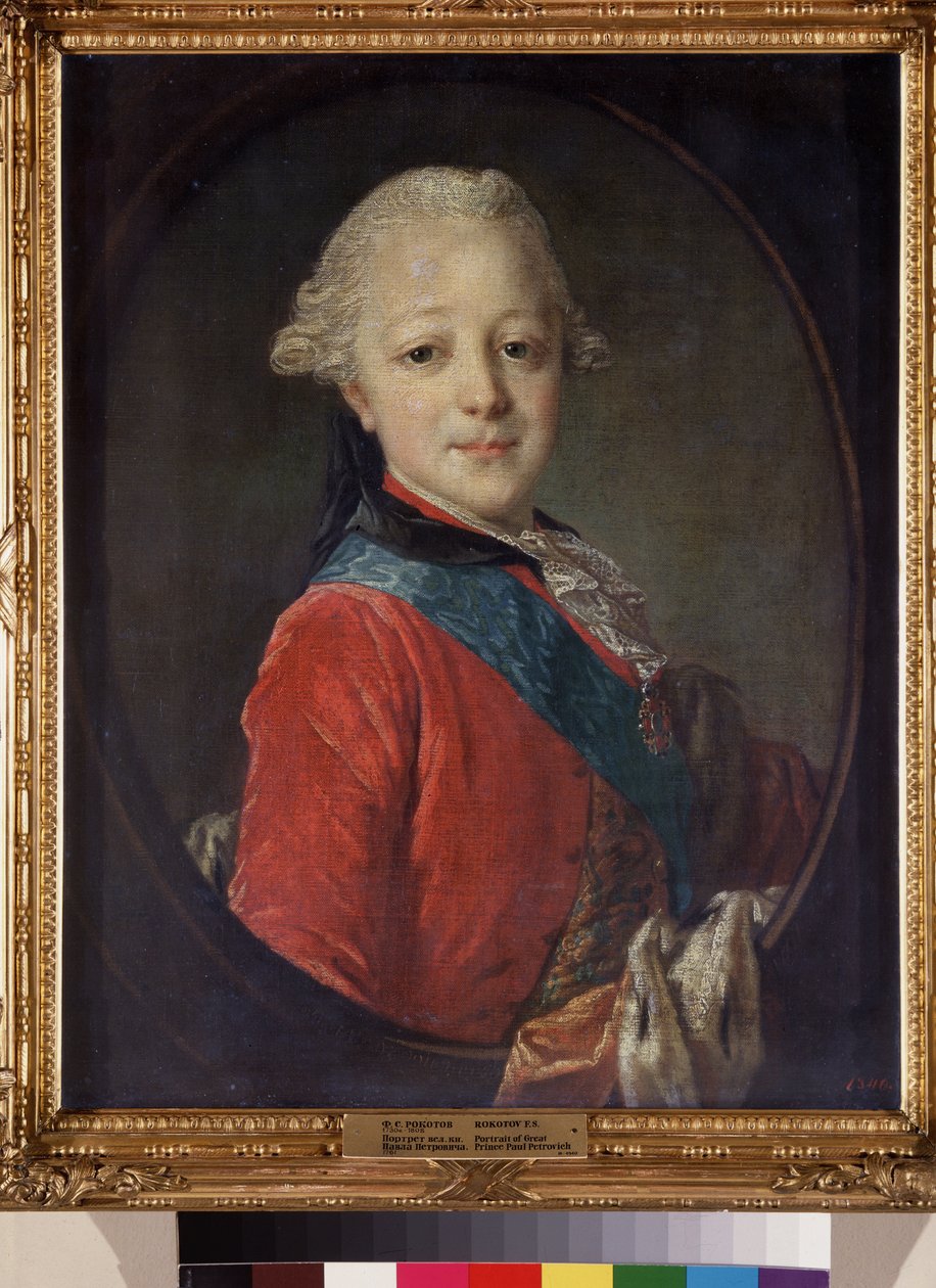 Portret wielkiego księcia Pawła Pietrowicza (1754-1801) jako dziecko. Obraz Fiodora (Fedora lub Fiodora) Stepanovicha Rokotova (1735-1808), olej na płótnie autorstwa Fedor Stepanovich Rokotov