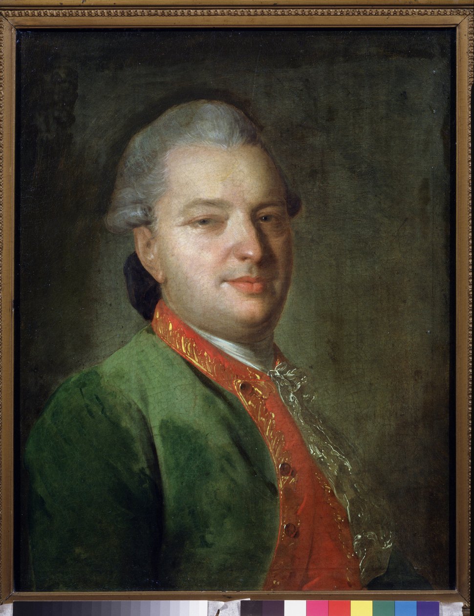 Portret poety Wasilija Majkowa (1728-1778). Obraz Fiodora (Fedora lub Fiodora) Stepanovicha Rokotova (1735-1808), olej na płótnie, koniec 1760. Sztuka rosyjska XVIII wieku. Państwowa Galeria Tretiakowska, Moskwa. autorstwa Fedor Stepanovich Rokotov