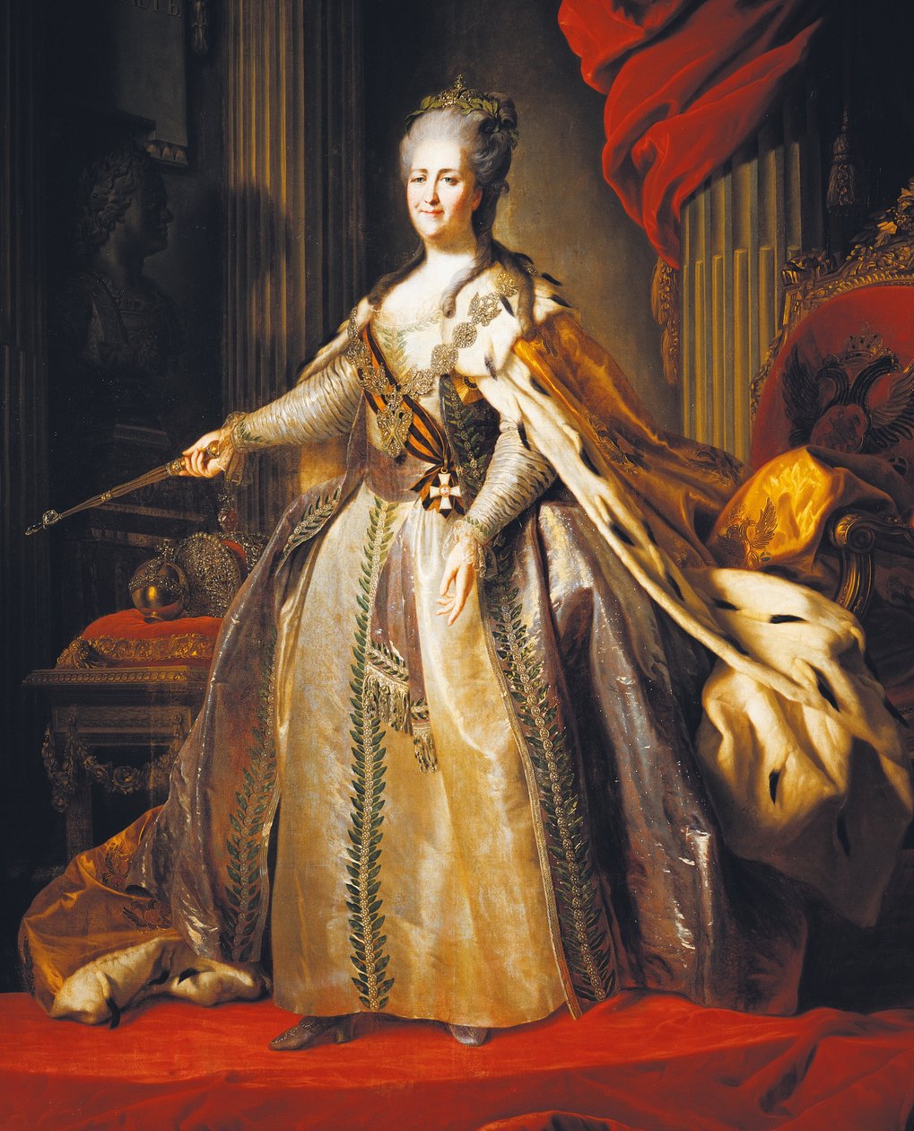 Portret Katarzyny II, znanej również jako Katarzyna Wielka (Szczecin autorstwa Fedor Stepanovich Rokotov
