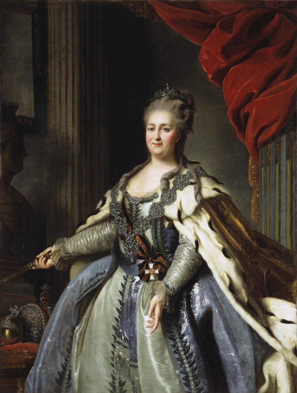 Portret cesarzowej Katarzyny II 1729-1796, lata 80. XVIII w. autorstwa Fedor Stepanovich Rokotov