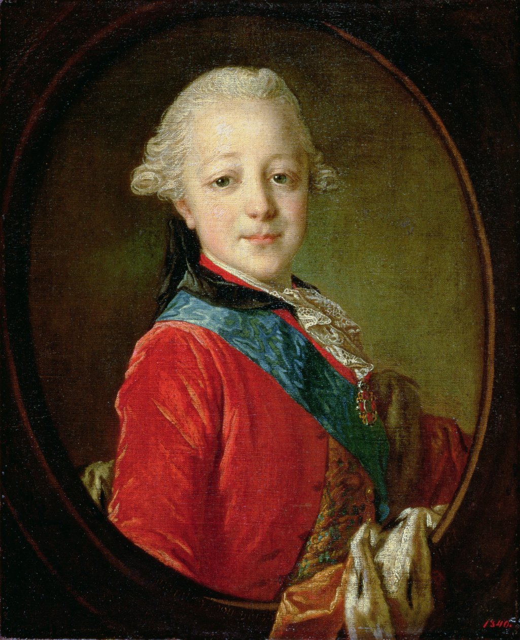 Portret Pawła Pietrowicza (1754-1801) 1761 autorstwa Fedor Stepanovich Rokotov
