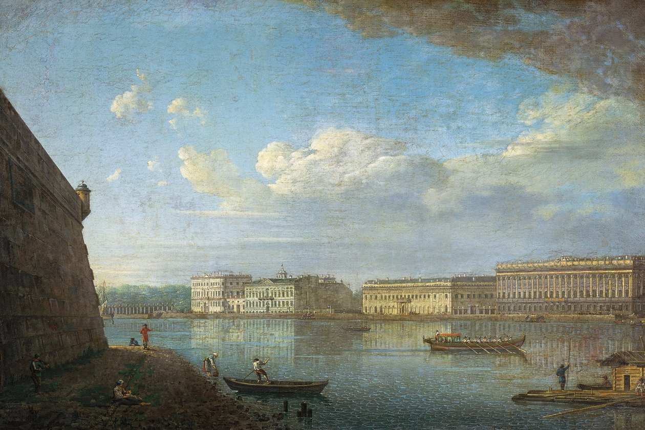 Nabrzeże Pałacowe widziane z Twierdzy Piotra i Pawła, 1794 autorstwa Fedor Yakovlevich Alekseev