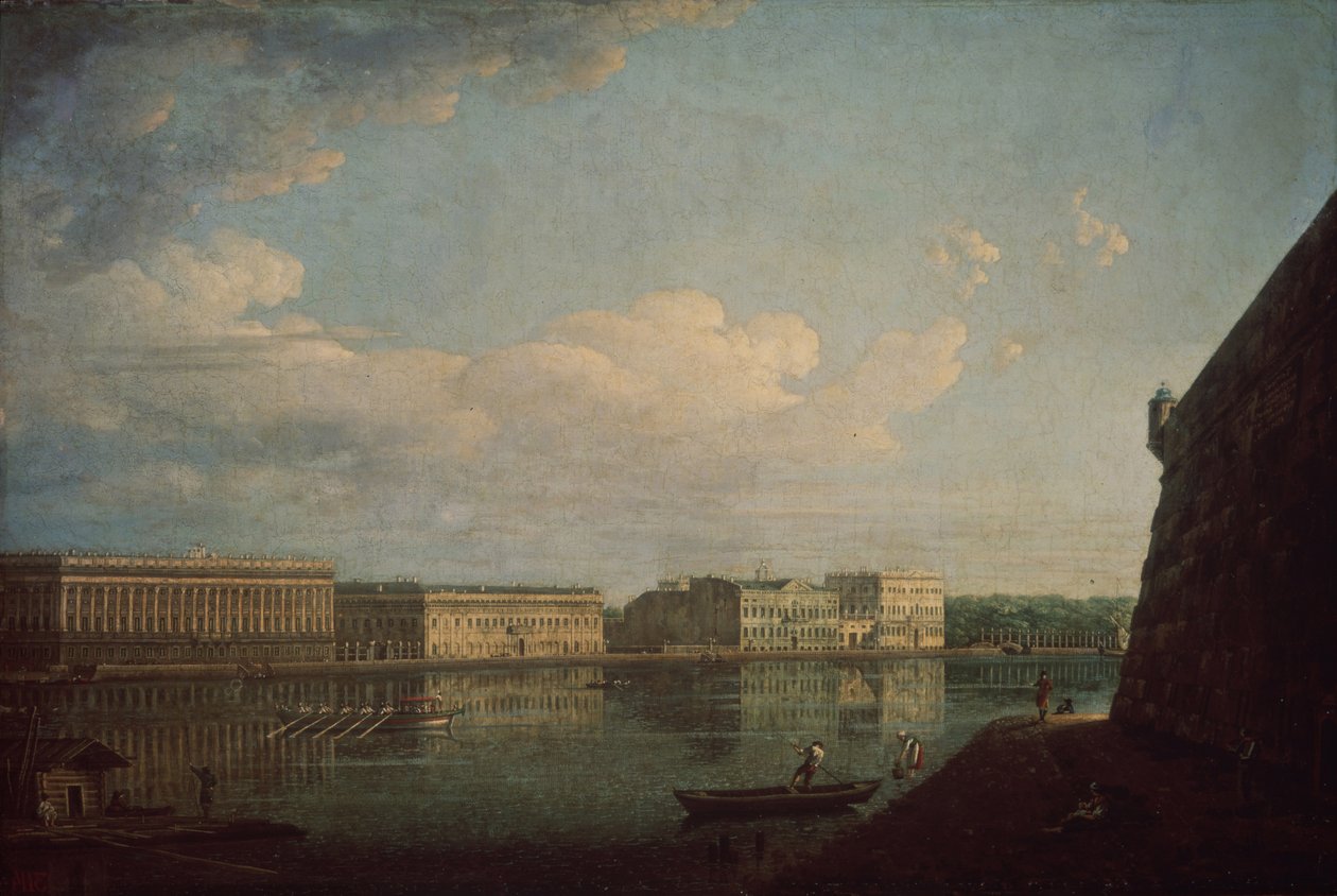 Nabrzeże Pałacowe widziane z Twierdzy Piotra i Pawła, 1794 autorstwa Fedor Yakovlevich Alekseev