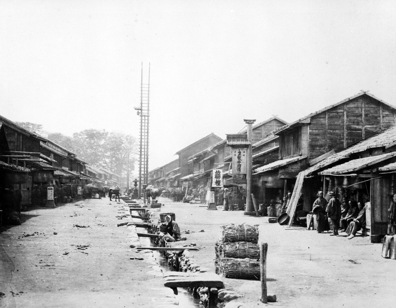 Atsugi, Japonia, ok. 1867 autorstwa Felice Beato