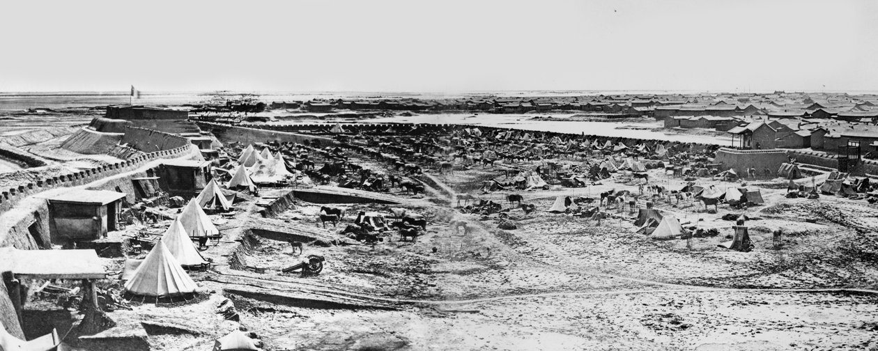 Brytyjski obóz w fortach Taku, Chiny, 1860 autorstwa Felice Beato