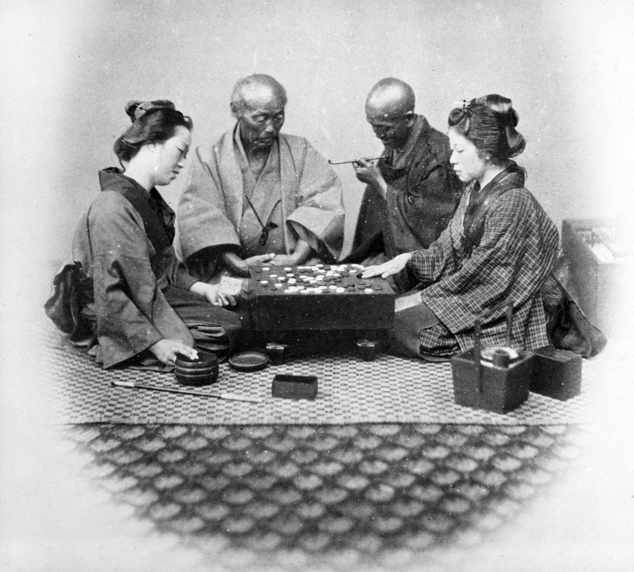 Gra w Go, ok. 1860 autorstwa Felice Beato