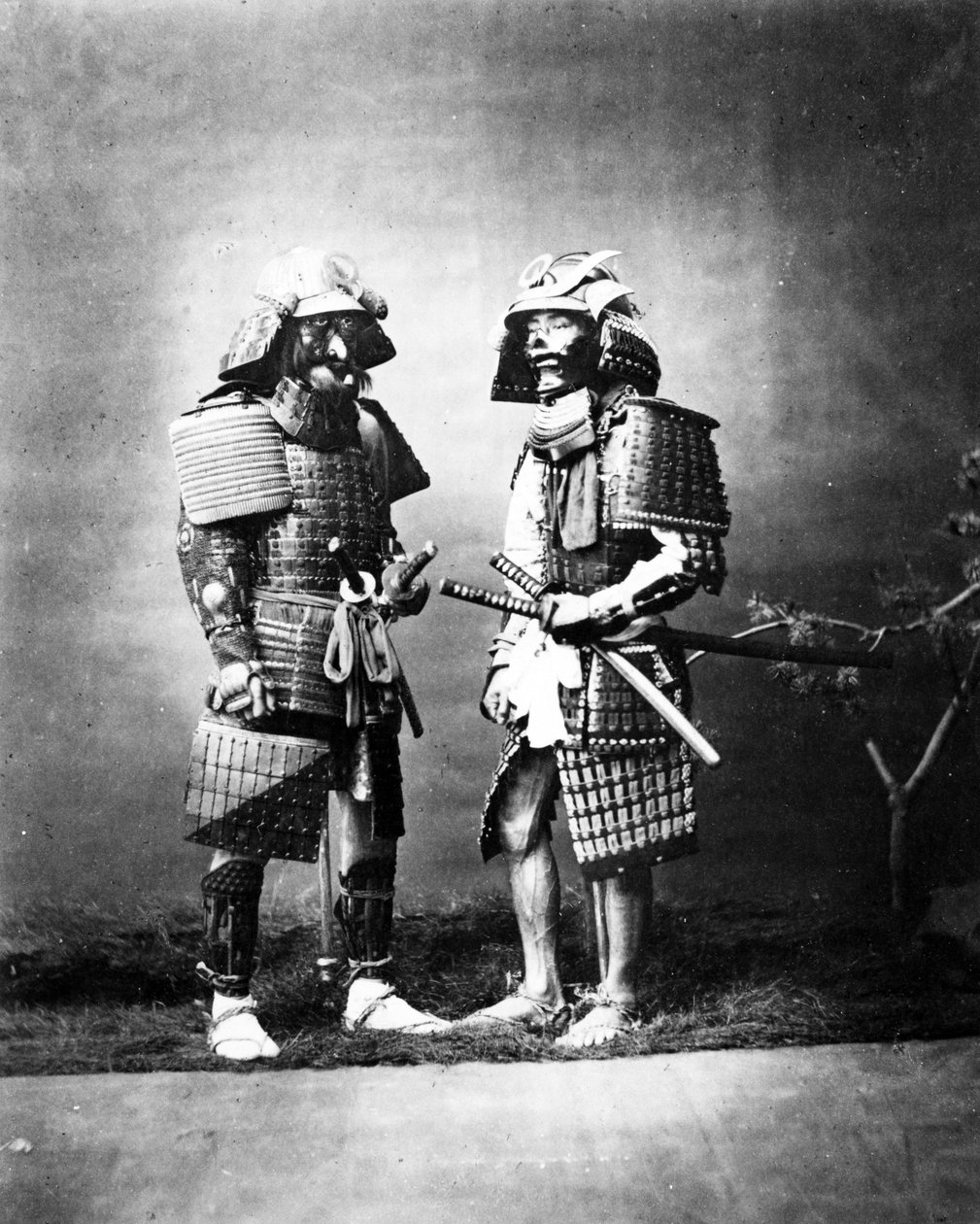 Samuraje, ok. 1860-80 autorstwa Felice Beato