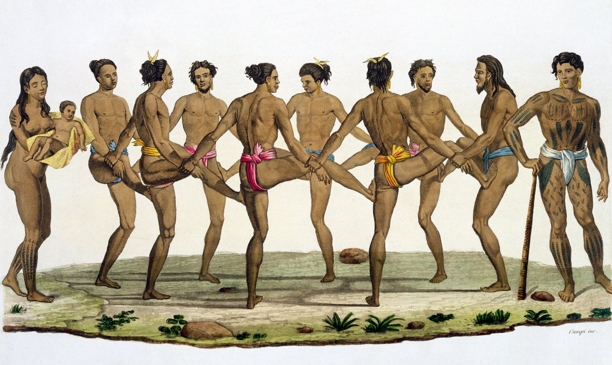 Taniec Karolinów, płyta 22 z „Le Costume Ancien et Moderne” Julesa Ferrario, wydana ok. 1820-30 autorstwa Felice Campi