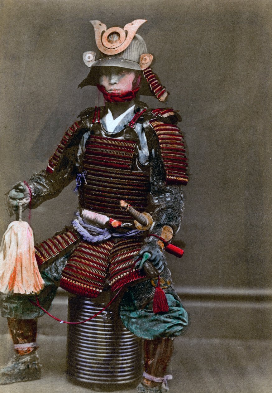 Samuraj w zbroi, Japonia, 1882 autorstwa Felice Beato