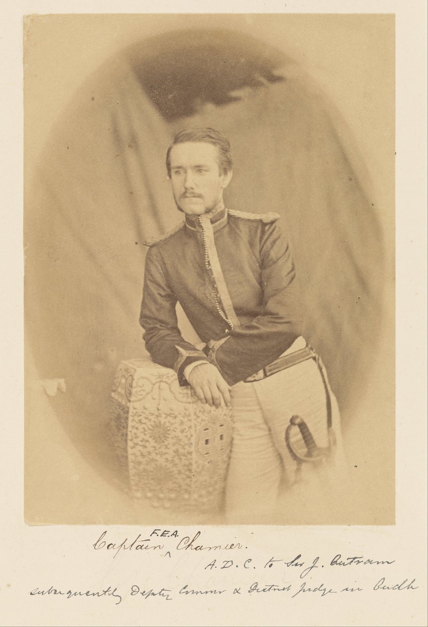 Kapitan FEA Chamier, A.D.C. do Sir J. Outrama, następnie zastępcy komisarza i sędziego okręgowego w Oudh autorstwa Felice Beato