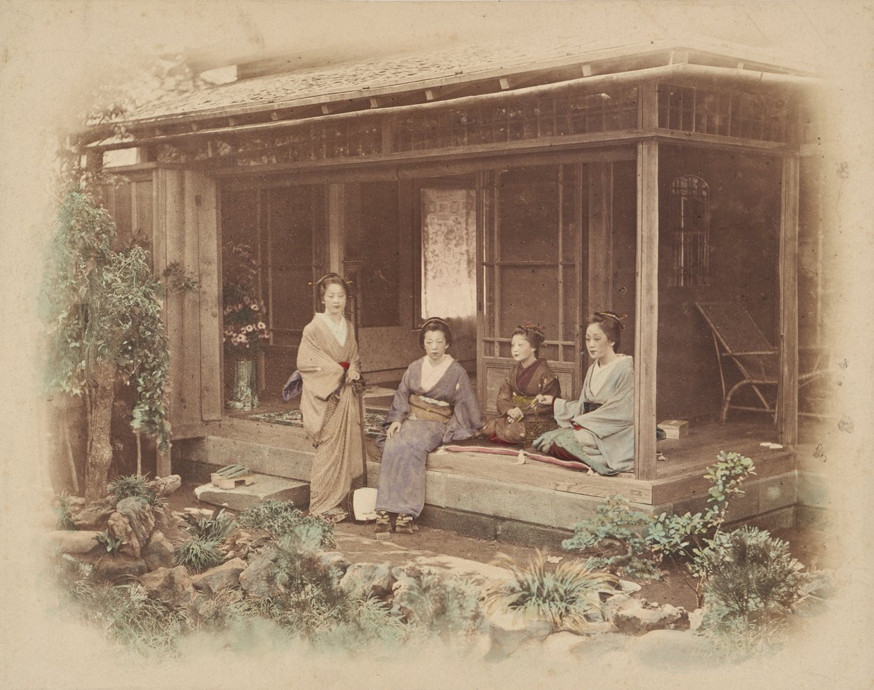 Japonki w prywatnym domu autorstwa Felice Beato