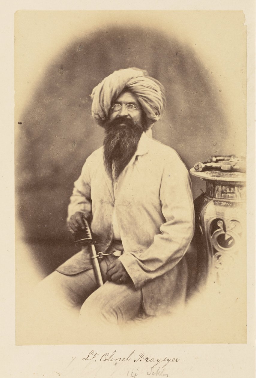 Podpułkownik Brasyer, 14. Sikhs autorstwa Felice Beato