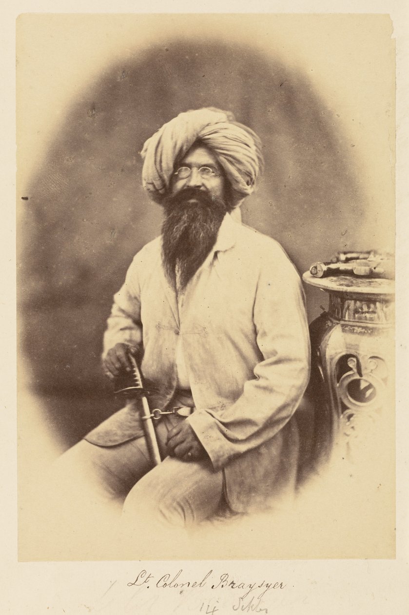 Podpułkownik Braysyer. [sic] 14th Sikhs autorstwa Felice Beato