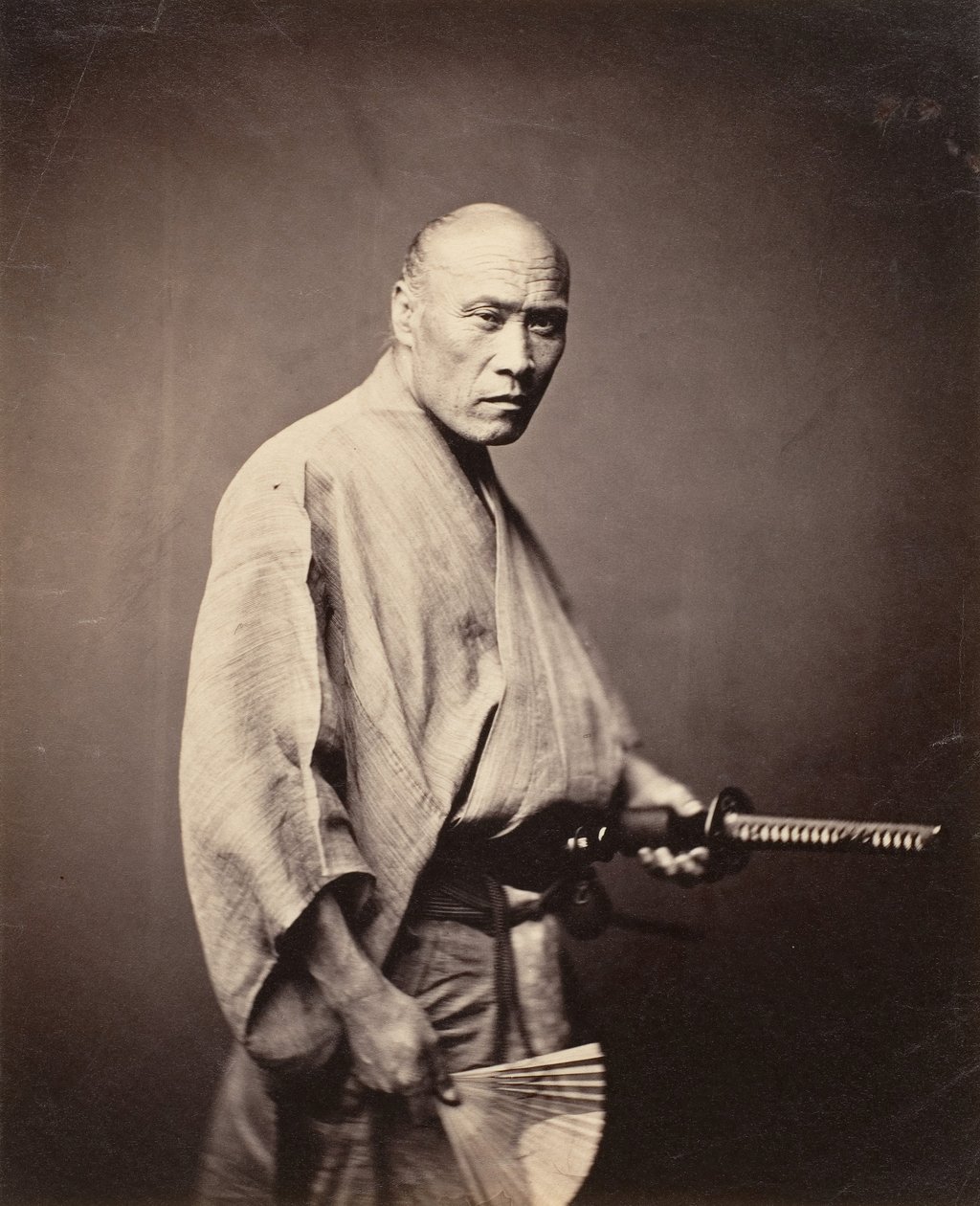 Samuraj, Jokohama, 1864-65. autorstwa Felice Beato