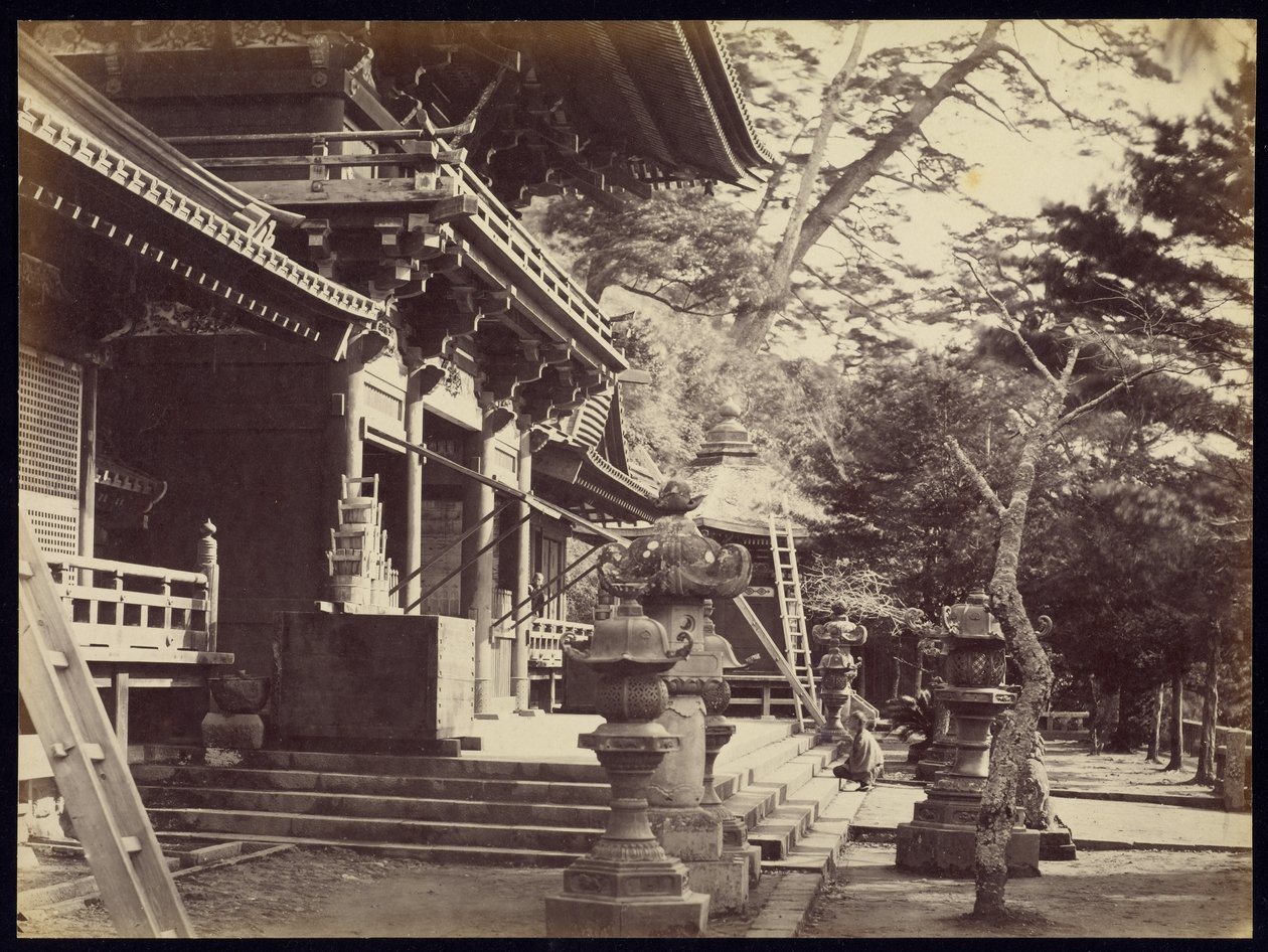 Świątynia Hatchiman, Kamakura autorstwa Felice Beato