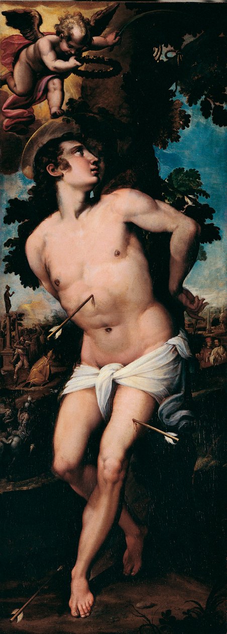 Męczeństwo św. Sebastiana Obraz Felice Riccio dit Brusasorzi (1539-1605) XVI-wieczna kolekcja prywatna autorstwa Felice Brusasorci