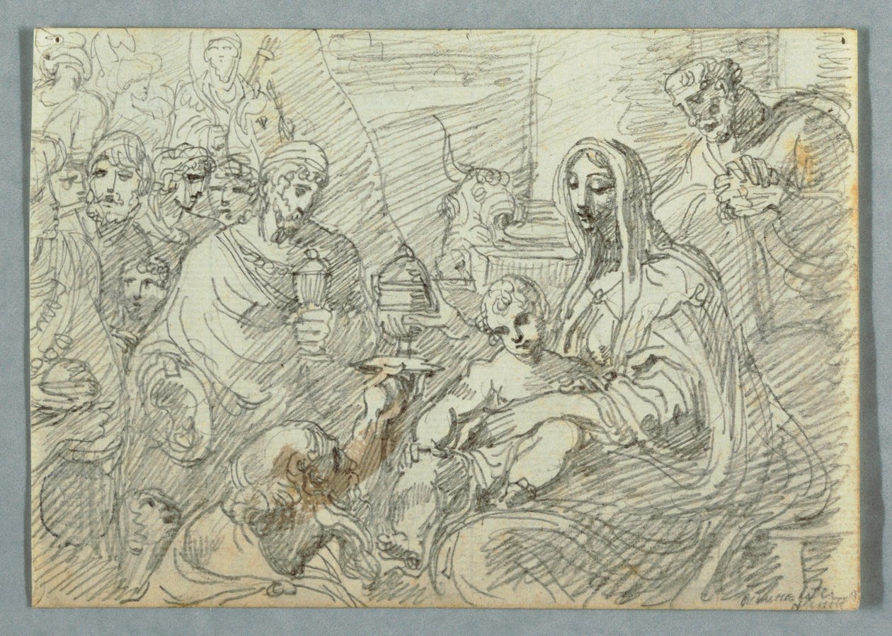 Adoracja studium Trzech Króli po Lodovico Carracci autorstwa Felice Giani