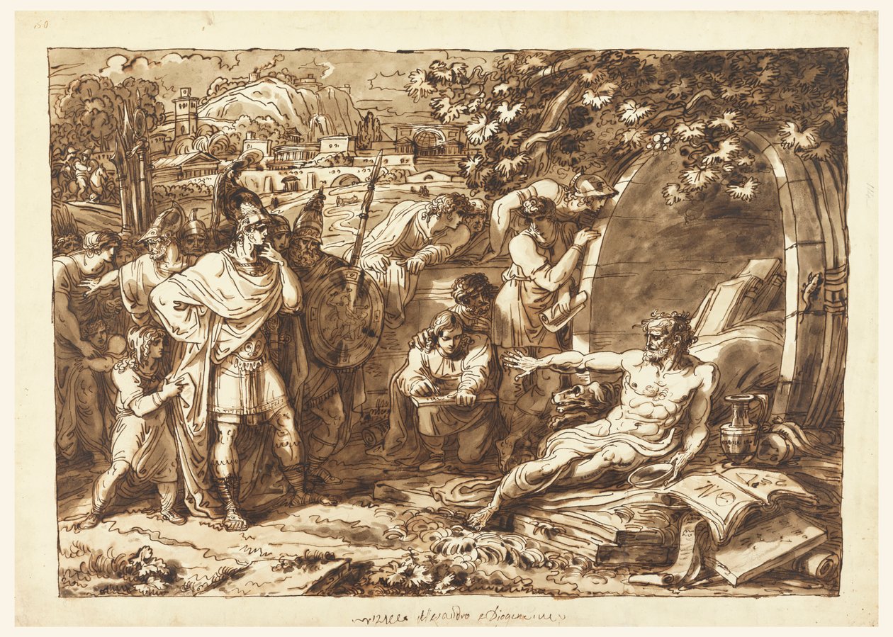 Aleksander Wielki i Diogenes autorstwa Felice Giani
