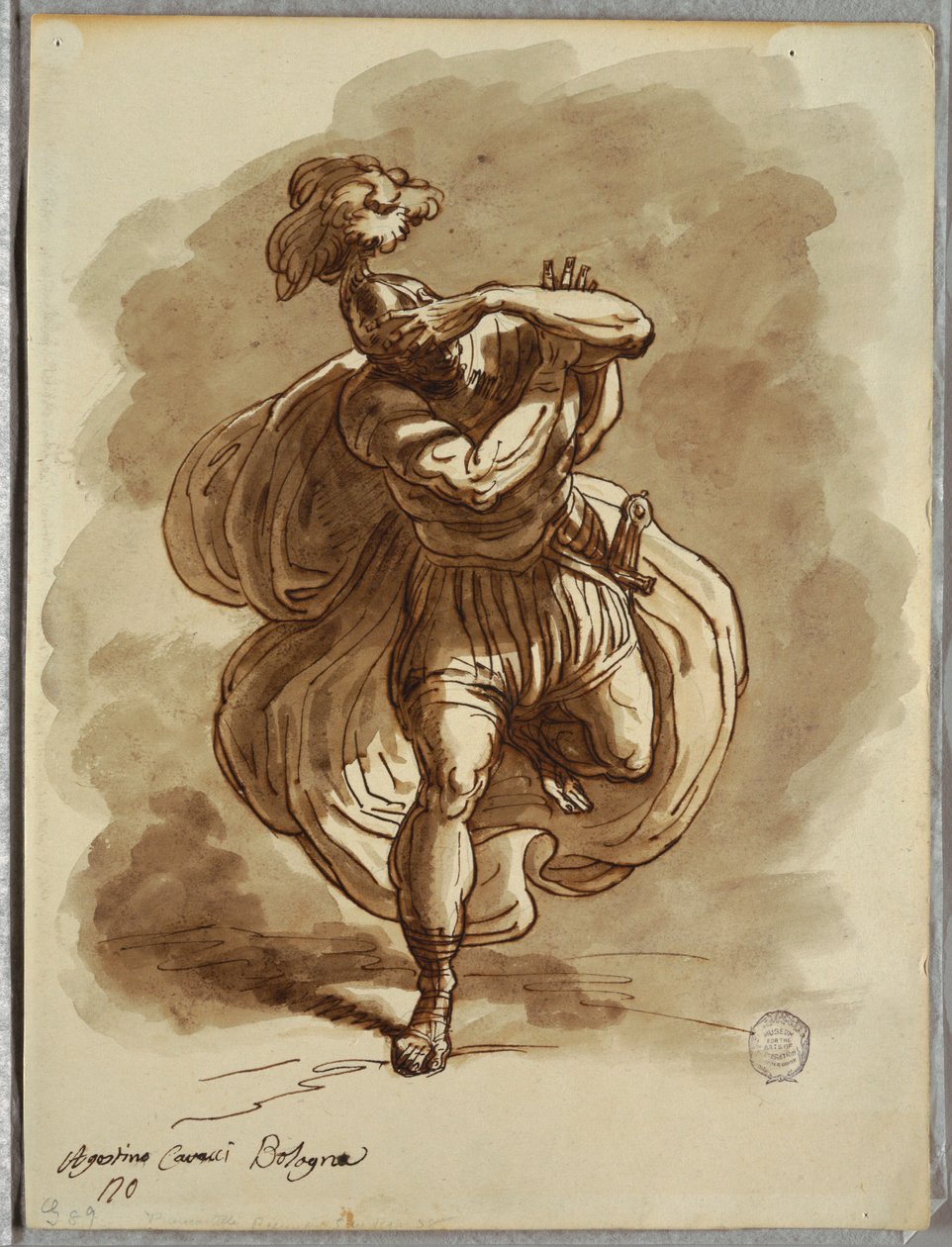 Niewidomy żołnierz, Fragment nawrócenia św. Pawła, studium wg Agostino Carracci autorstwa Felice Giani