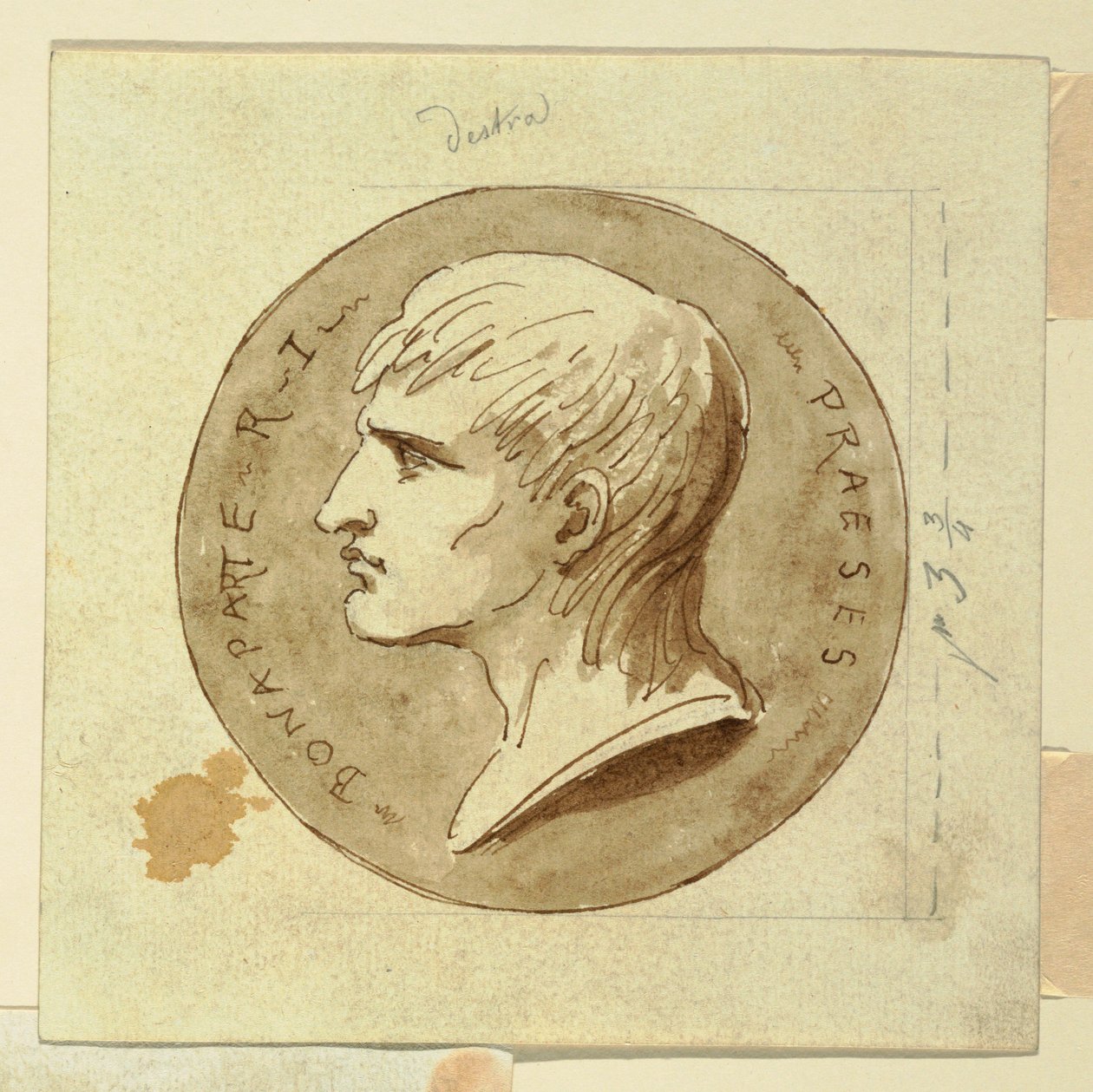 Rysunek, Medal Napoleona Bonaparte jako prezydenta Republiki Włoskiej, verso; Hebe daje nieśmiertelność rydwanowi Herkulesa, 1802-04 autorstwa Felice Giani