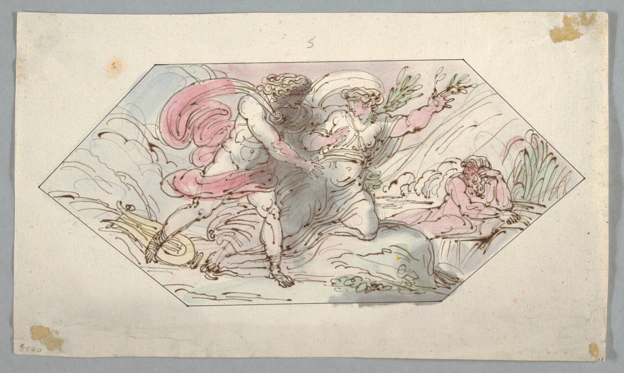 Rysunek, Apollo i Dafne, 1796-98 autorstwa Felice Giani