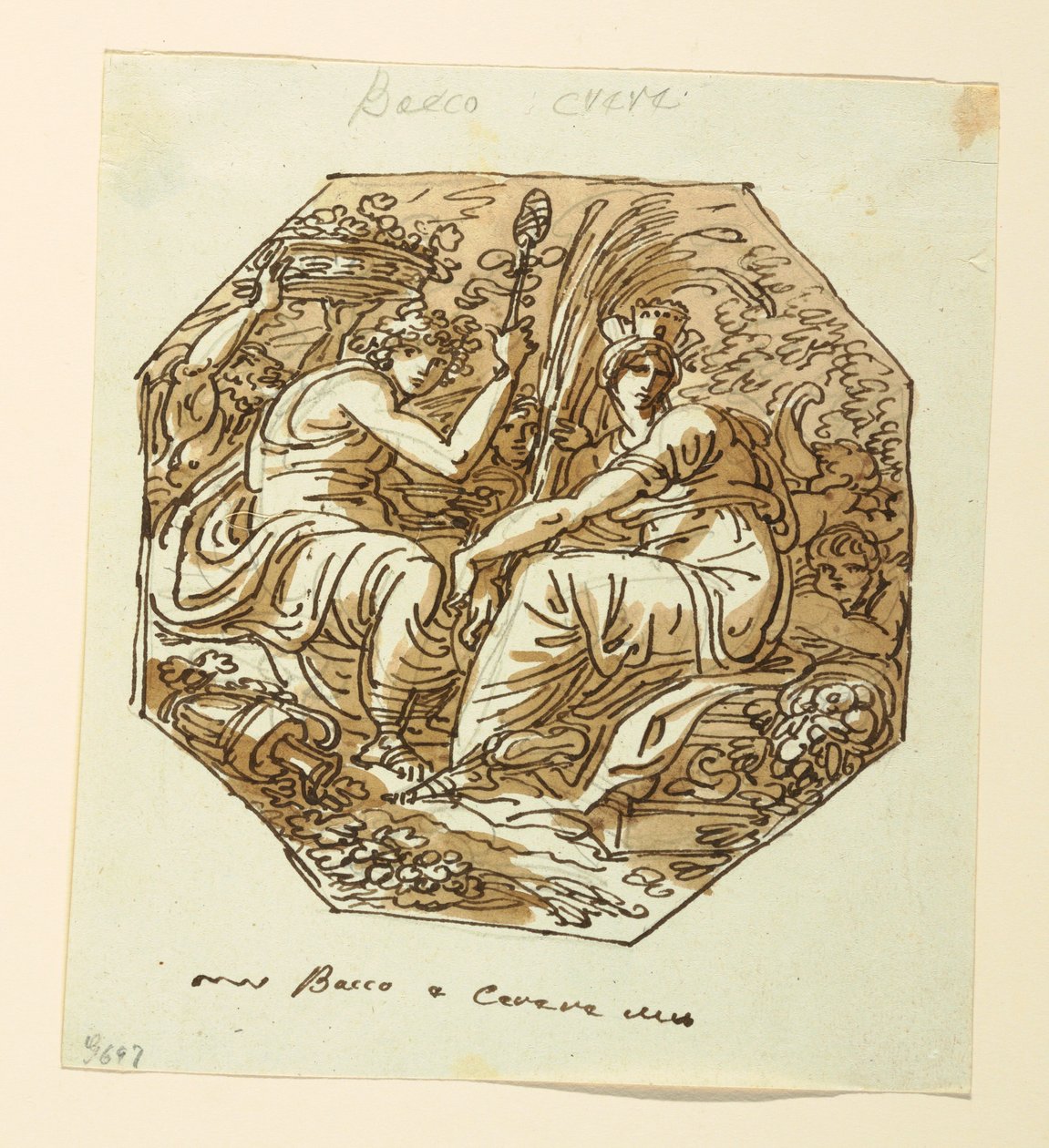 Rysunek, Bachus i Ceres, 1800-1825 autorstwa Felice Giani