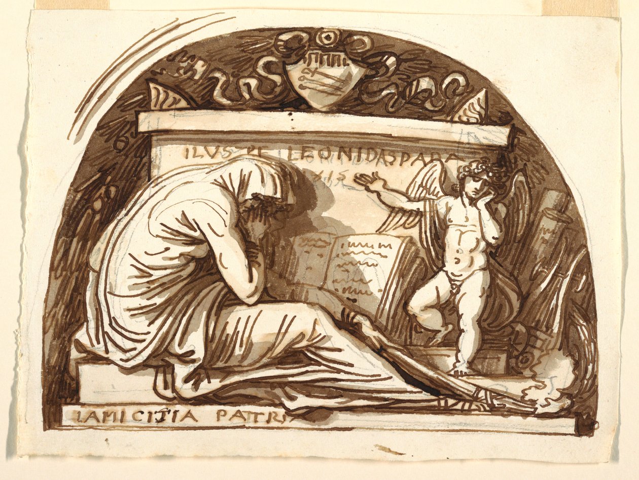 Rysunek, Pomnik nagrobny Leonidy Spady, 1815 r. autorstwa Felice Giani