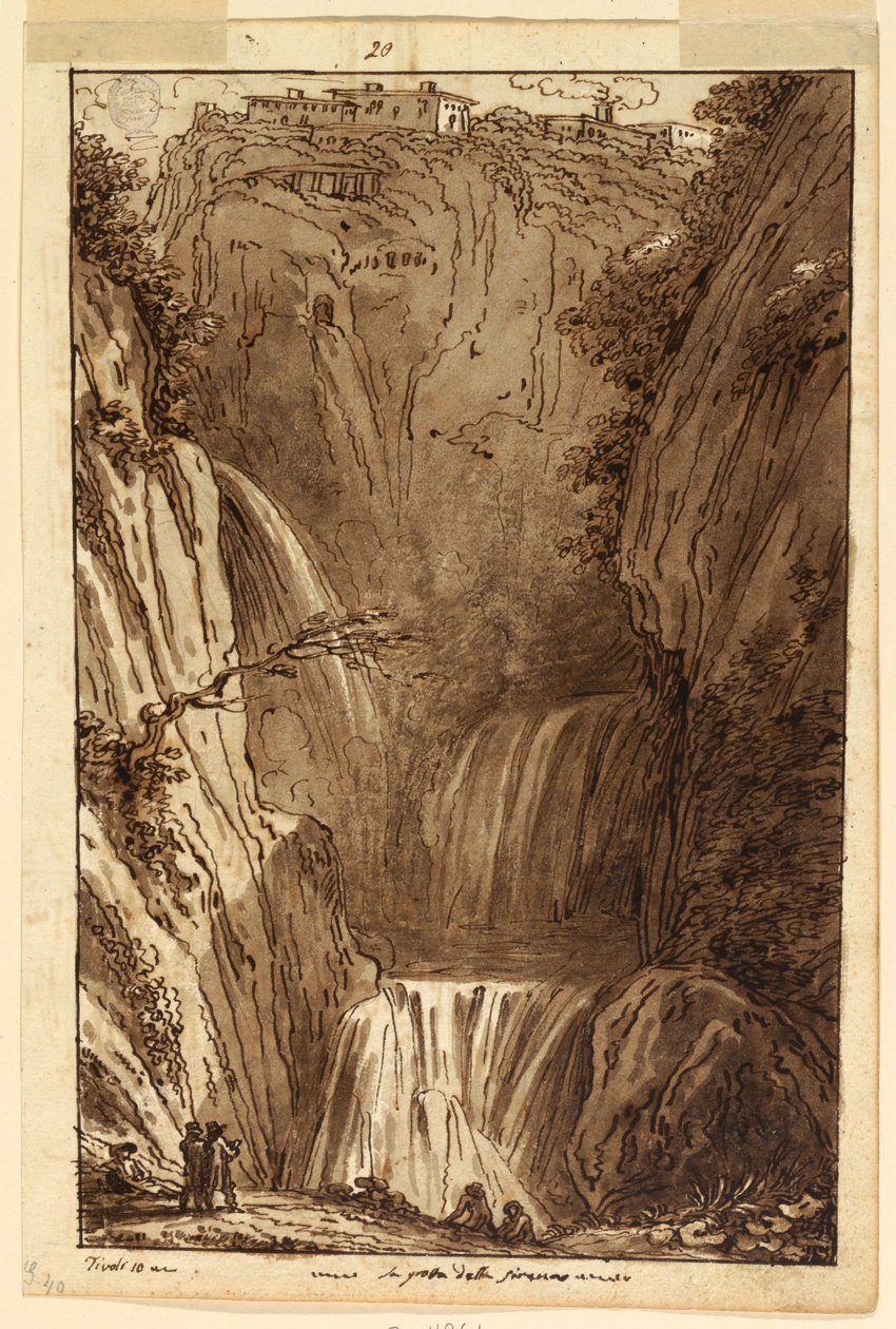 Rysunek Grota Syreny w Tivoli, ok. 1813 r. autorstwa Felice Giani