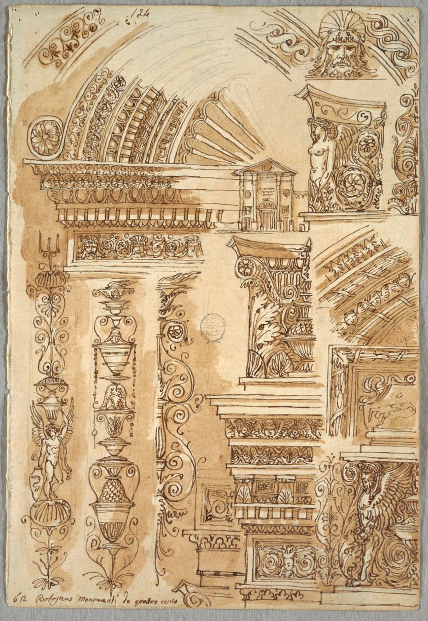 Fasada Santa Cecilia w Bolonii; Studia architektoniczne autorstwa Felice Giani