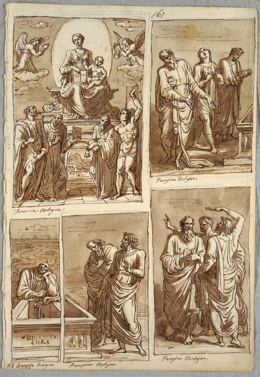 Cztery studia nad utworami Perugino i Francia autorstwa Felice Giani