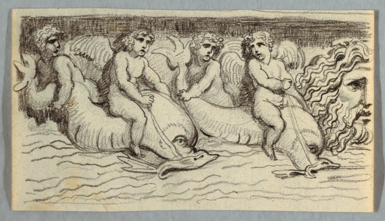 Fryz z delfinami i Putto autorstwa Felice Giani