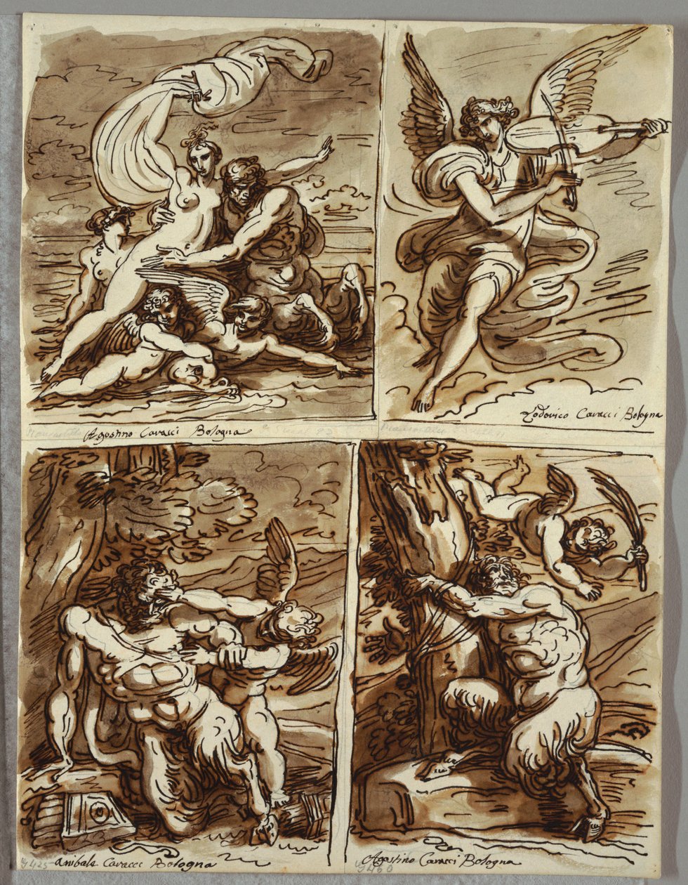 Glauco i Scylla, badanie wg Agostino Carracci autorstwa Felice Giani