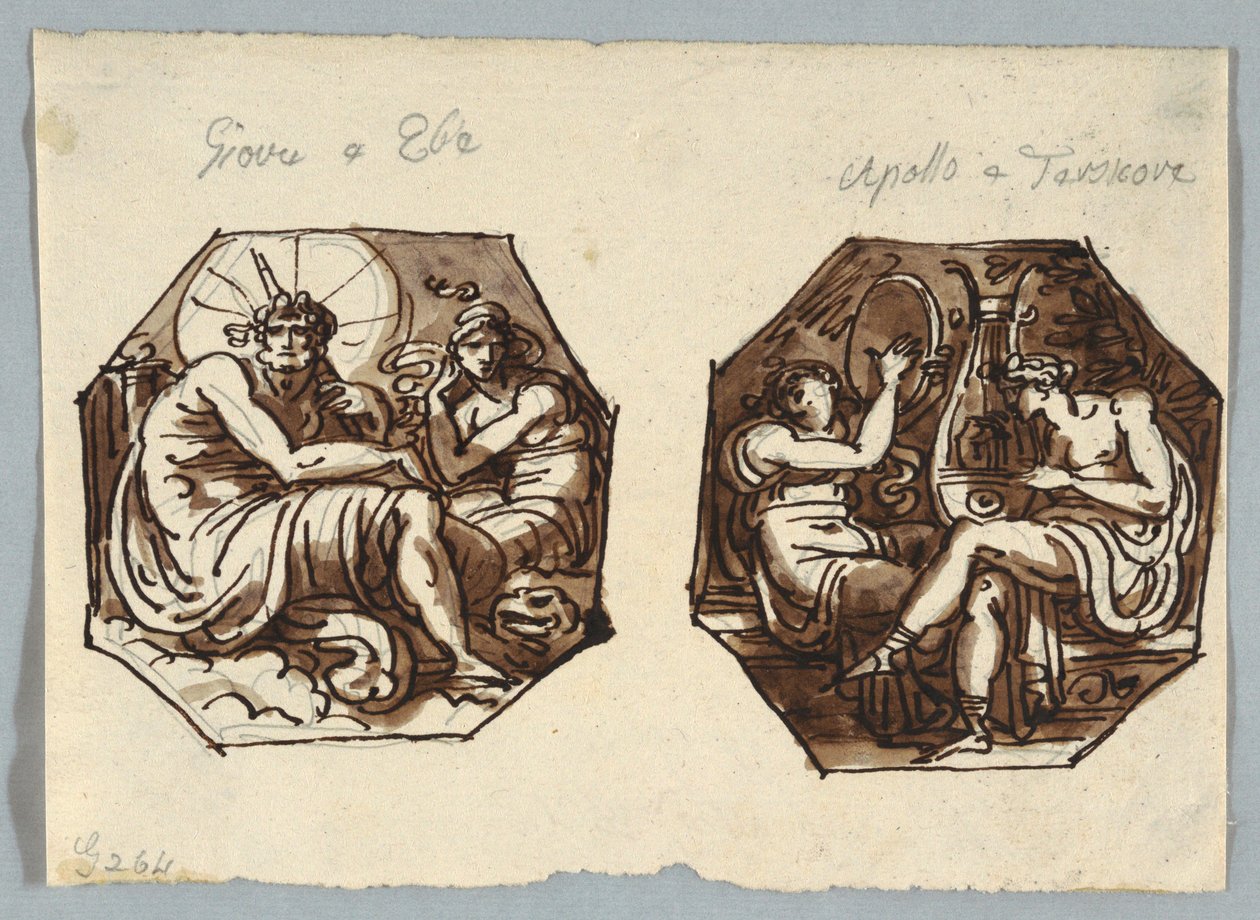 Jowisz i Hebe, Apollo i Terpsychor. autorstwa Felice Giani