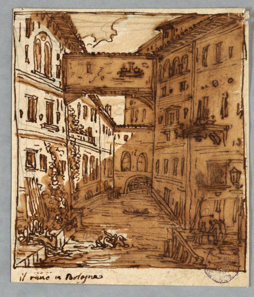 Strona ze szkicownikiem: Studium Reno, Bolonia; Verso: Detale architektoniczne autorstwa Felice Giani